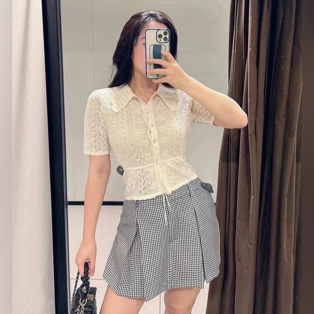 ZARA BOHO LACE POINTELLE KNIT JACKET CARDIGAN